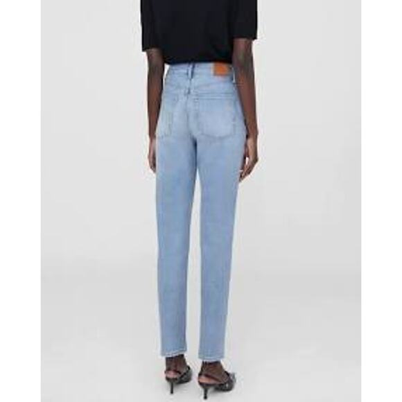 Anine Bing Jackie Straight Leg Jean in Pale Blue 27 - Picture 2 of 6